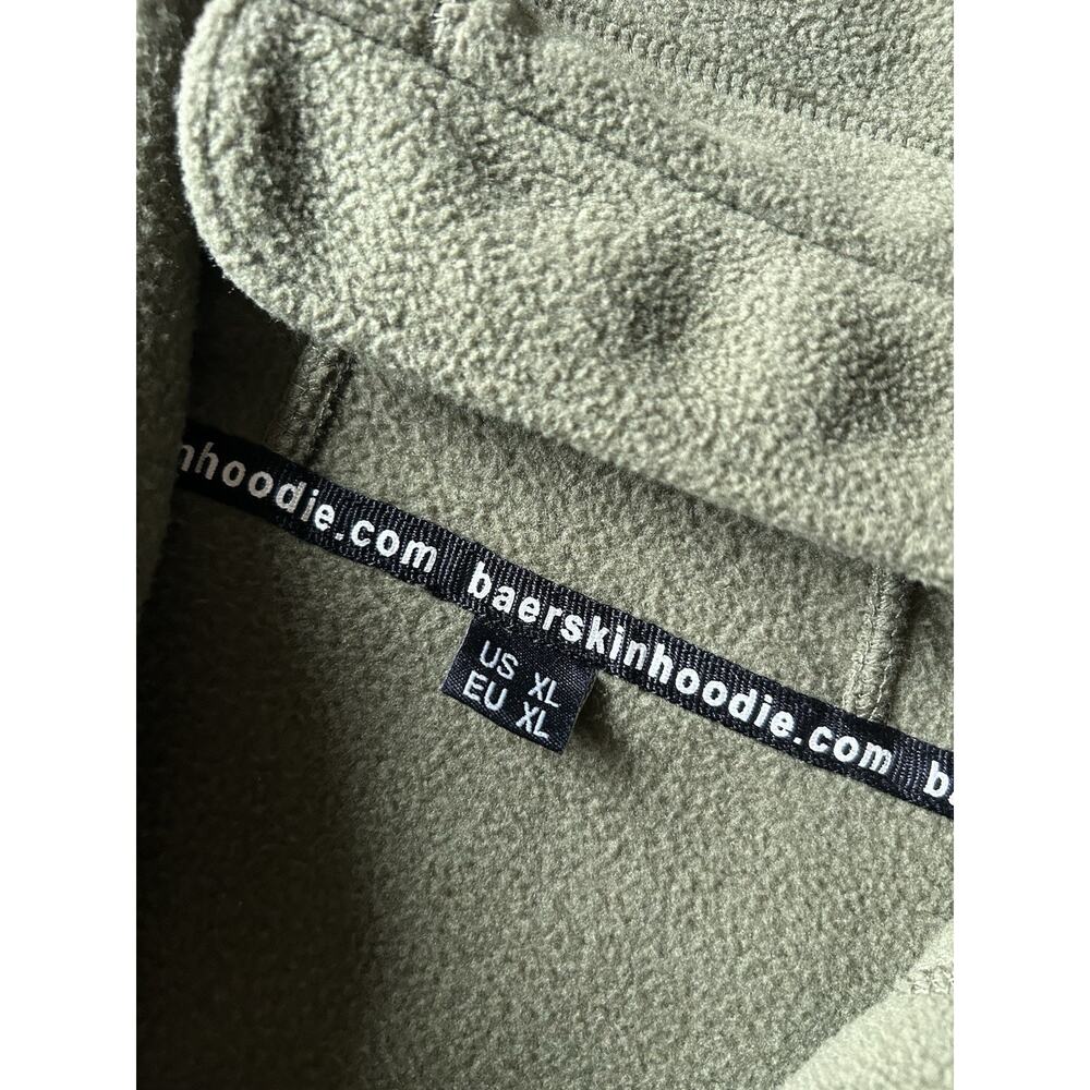 BÆRSkin Tactical Fleece Hoodie Men XL Olive Green Full Zip Utility Jacket - Picture 2 of 10